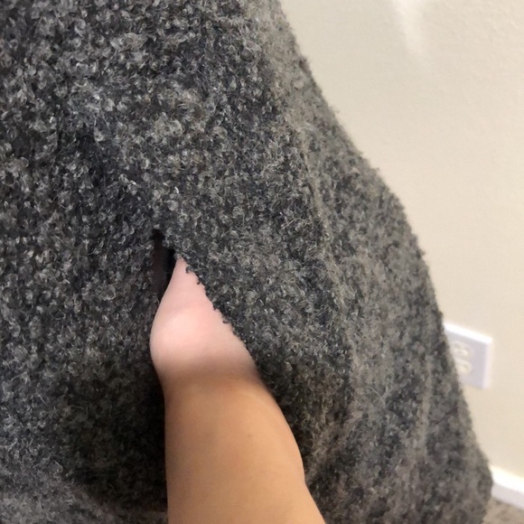 Sandro Pea Coat Peacoat Size 12 Gray Fuzzy Wool Blend - Picture 5 of 14